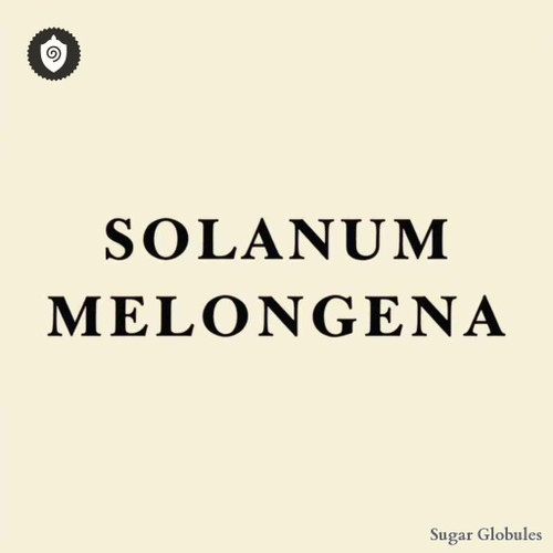 Solanum Melongena sugar granules in spherical form for energetic homeopathic (nonmedical) dry-form presentation and storage