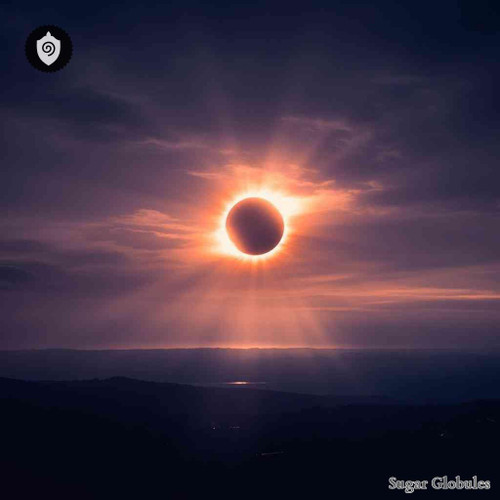 Solar Eclipse sugar spheres in orb format, uniform size for energetic homeopathic (nonmedical) dry-form display and collection