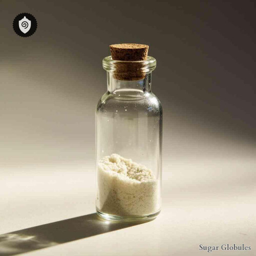 Sonus Musicus sugar spheres in compact orb format for energetic homeopathic (nonmedical) dry remedy presentation and storage