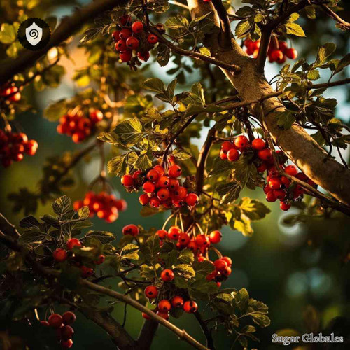 Sorbus Aucuparia sugar spheres in uniform orb form for energetic homeopathic (nonmedical) dry-form presentation and storage