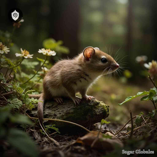 Sorex Alpinus sugar spheres in small orb form for energetic homeopathic (nonmedical) dry-form presentation and storage