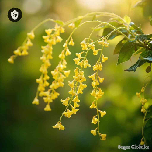 Stachyurus Praecox sugar spheres in uniform orb form for energetic homeopathic (nonmedical) dry-form presentation and storage