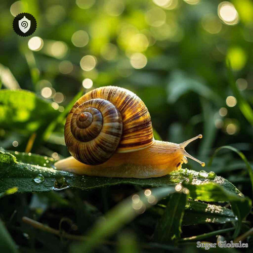 Succinea Putris sugar granules in consistent orb shape for energetic homeopathic (nonmedical) dry-form presentation and storage