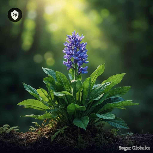 Synthyris Platycarpa sugar spheres in orb format for energetic homeopathic (nonmedical) dry-form presentation and storage