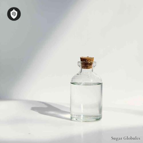 Terpinum Hydratum sugar spheres in dry-form granule presentation for energetic homeopathic (nonmedical) physical remedy packaging