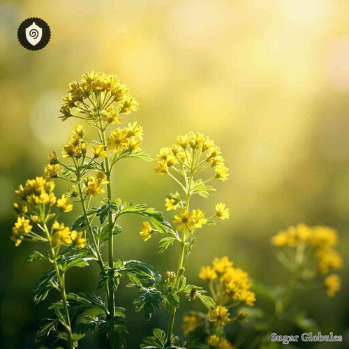 Thalictrum Flavum sugar granules in spherical form for energetic homeopathic (nonmedical) dry presentation and storage