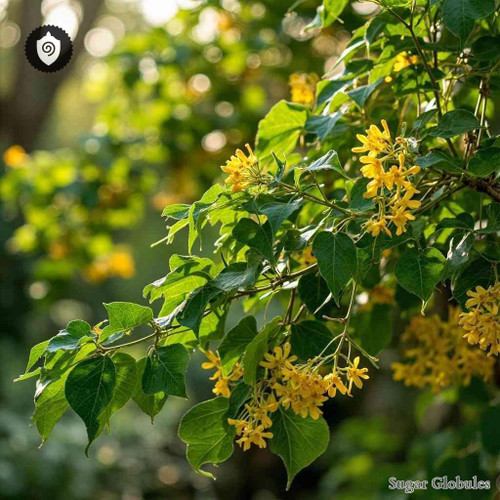 Triumfetta Rhomboidea sugar orbs in spherical form for energetic homeopathic (nonmedical) dry-form presentation and physical remedy use