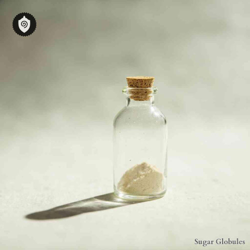 Tuberculinum Testium sugar spheres in consistent orb form for energetic homeopathic (nonmedical) dry-form presentation and storage