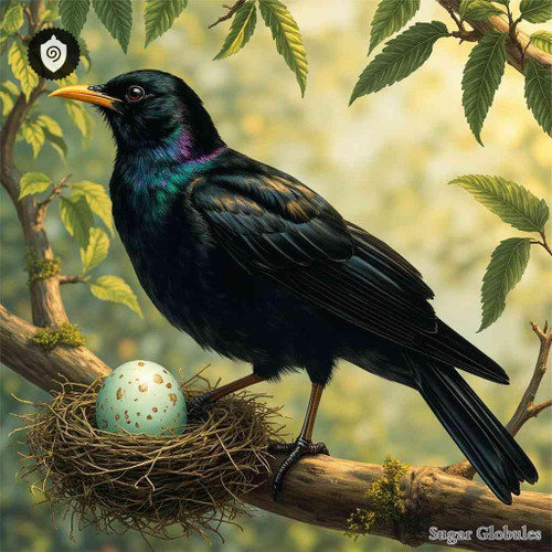 Turdus Merula - Ovum Turdi sugar spheres in precise orb format for energetic homeopathic (nonmedical) dry-form presentation