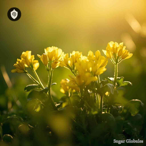 Tussilago Farfara sugar spheres in uniform orb format for energetic homeopathic (nonmedical) dry-form presentation