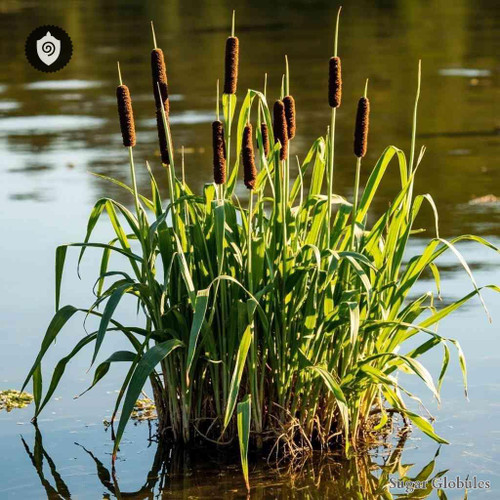 Typha Latifolia sugar spheres in compact pellet format for energetic homeopathic (nonmedical) remedy physical presentation