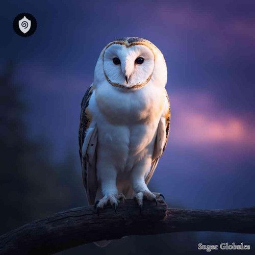 Tyto Alba sugar granules in uniform orb form for energetic homeopathic (nonmedical) dry-form storage and physical remedy presentation