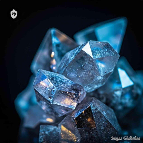 Uranium Aceticum sugar granules in uniform orb form for energetic homeopathic (nonmedical) dry-form presentation and storage