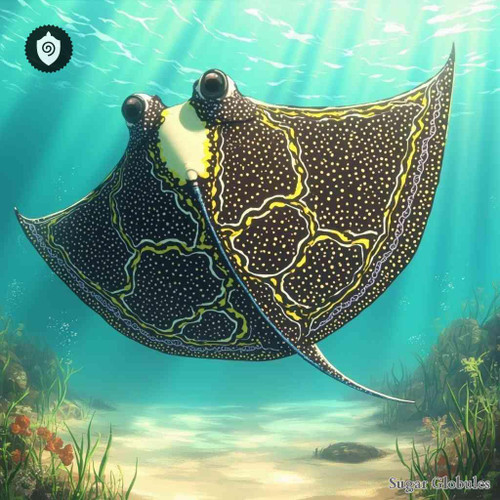 Urolophus Halleri sugar spheres in consistent orb format for energetic homeopathic (nonmedical) physical remedy presentation