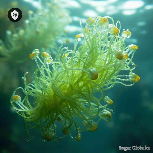 Utricularia Gibba sugar orbs in pellet format for energetic homeopathic (nonmedical) dry-form presentation and physical remedy listing