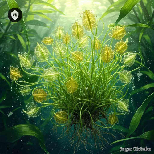 Utricularia Vulgaris sugar spheres presented in dry-form granule format for energetic homeopathic (nonmedical) dosage precision