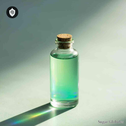 Vanadium Nitratum sugar spheres in uniform pellet form for energetic homeopathic (nonmedical) dry-form presentation and storage