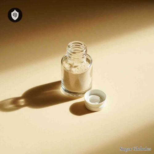 Ventus sugar granules in spherical form, standardized for energetic homeopathic (nonmedical) dry-form presentation and storage