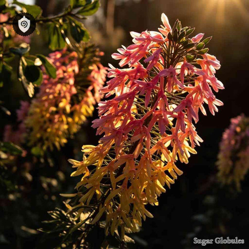 Verticordia Mitchelliana sugar granules in compact orb form for energetic homeopathic (nonmedical) dry-form presentation