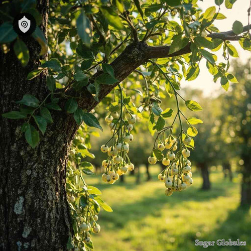 Viscum Album Mali sugar spheres in uniform granule form for energetic homeopathic (nonmedical) dry-form presentation