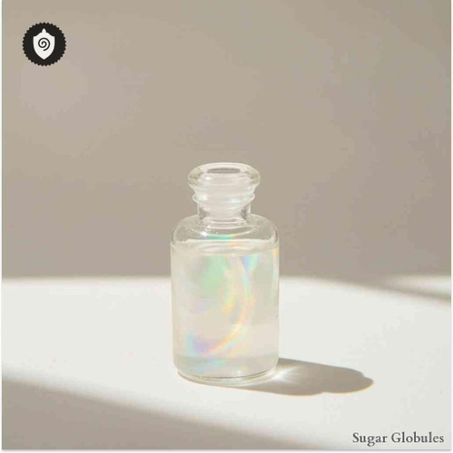 Vitamin C sugar orbs in precise uniformity, ideal for energetic homeopathic (nonmedical) dry-form presentation and storage