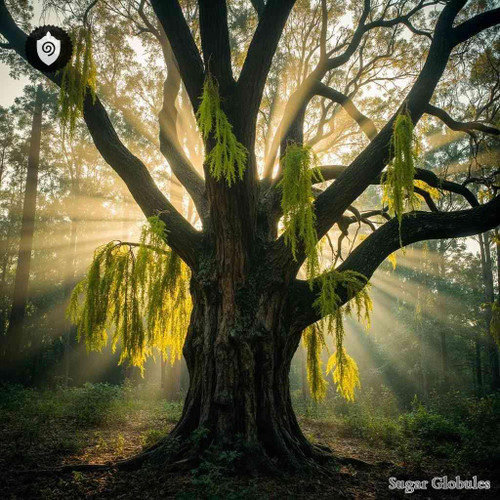 Wollemia Nobilis sugar spheres in uniform orb form for energetic homeopathic (nonmedical) dry-form presentation and storage