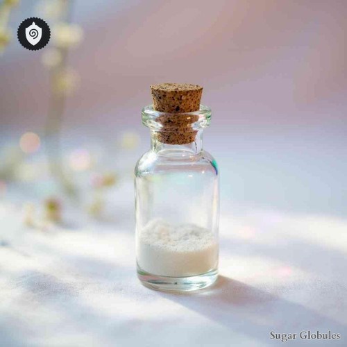 Wolfiporia Cocos sugar spheres in uniform orb form for energetic homeopathic (nonmedical) dry-form presentation and physical remedy use