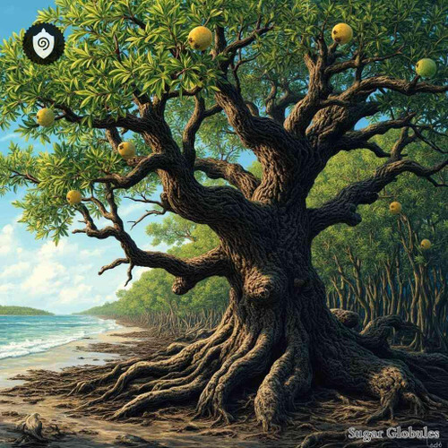 Xylocarpus Granatum sugar spheres in precision-formed granule format for energetic homeopathic (nonmedical) dry-form presentation