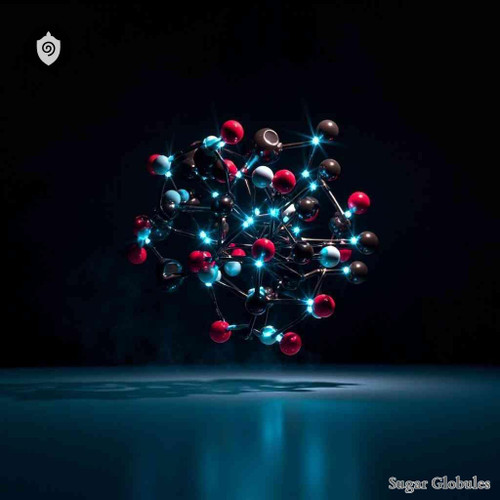 Aspartic sugar granules in pellet form for energetic homeopathic (nonmedical) dry presentation and structured physical format