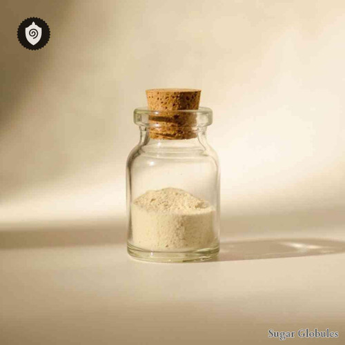 Red Chestnut sugar spheres in uniform pellet form for energetic homeopathic (nonmedical) dry-form presentation and storage