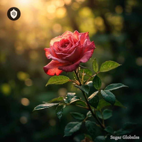 Wild Rose sugar spheres in orb format, standard-sized for energetic homeopathic (nonmedical) dry-form presentation and storage