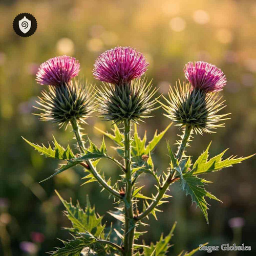 Milk Thistle sugar spheres in orb form, uniform and dry for energetic homeopathic (nonmedical) remedy presentation and storage