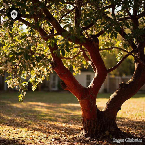 Manzanita sugar orbs in compact sphere form for energetic homeopathic (nonmedical) dry-form display and physical presentation