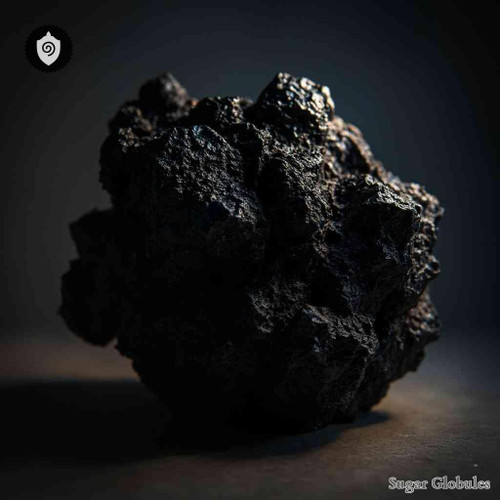 Carbon sugar spheres in uniform orb format, ideal for energetic homeopathic (nonmedical) dry-form presentation and physical dosing