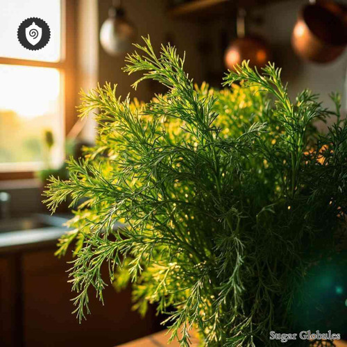 Dill sugar spheres in precise orb format for consistent energetic homeopathic (nonmedical) presentation and standard dry storage