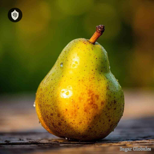 Pear sugar spheres in precise orb format for energetic homeopathic (nonmedical) dry-form presentation and standard physical dosing