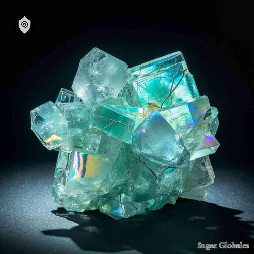 Argonite sugar granules in sphere form for energetic homeopathic (nonmedical) dry-form presentation and precise physical dosages