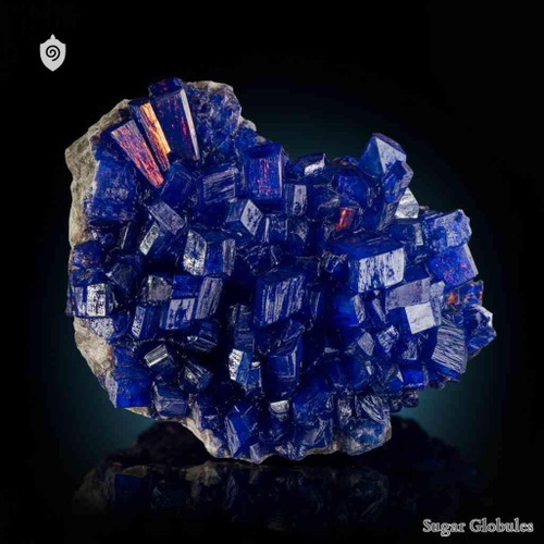 Covellite sugar granules in precise spherical form for energetic homeopathic (nonmedical) product display and dry storage solutions