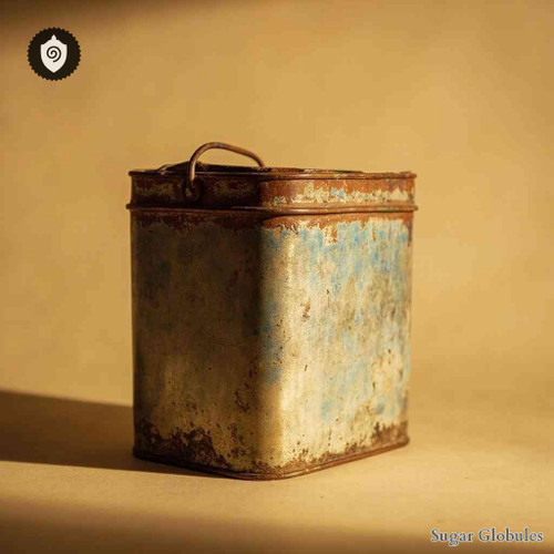 Tin sugar granules in spherical pellet form for energetic homeopathic (nonmedical) dry storage and physical remedy presentation