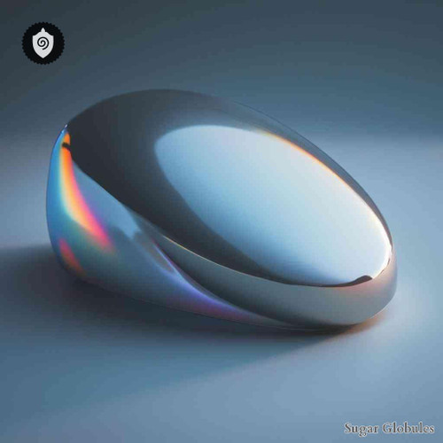 Titanium sugar orbs in spherical granule form for energetic homeopathic (nonmedical) dry storage and presentation