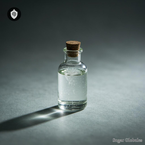 Brazilianite visualized as sweet pearls matrix channeled through crystal droplets.