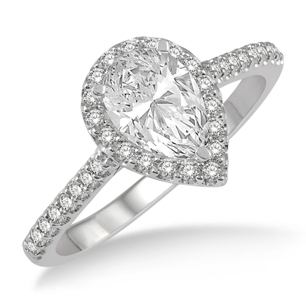 14K White/Rose Gold Round Diamond Engagement Ring