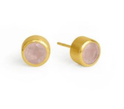 Rose Quartz Stud Earrings [JESTD0185]