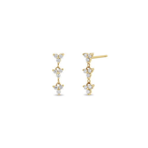 Diamond Trio Drop Earrings [JEOTH0579]