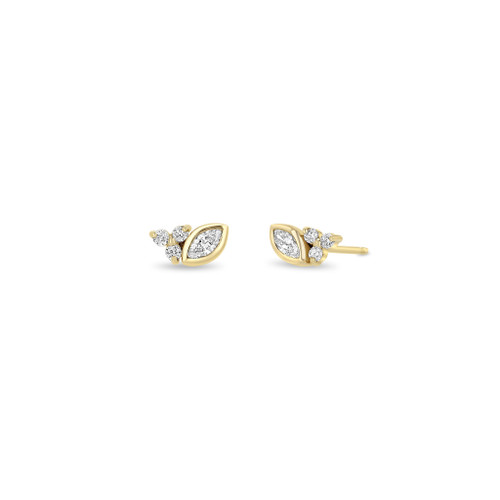 Diamond Trio Stud Earrings [JESTD0239]