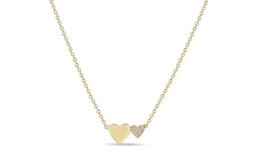 Double Pave Heart Necklace [JNOTH0724]