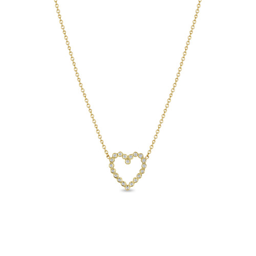 Open Heart Diamond Necklace [JNPEN1279]