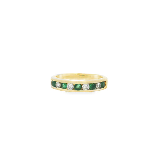 Estate Emerald and Diamond Band Ring [JRBND1270]