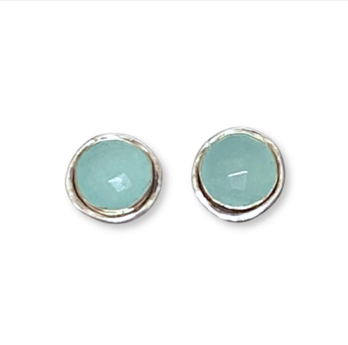 Vision Aqua Chalcedony Stud Earrings [JESTD0997]