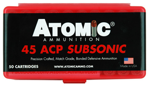 ATOMIC 45 ACP 250GR SUBSONIC JHP 50RD 10BX/CS